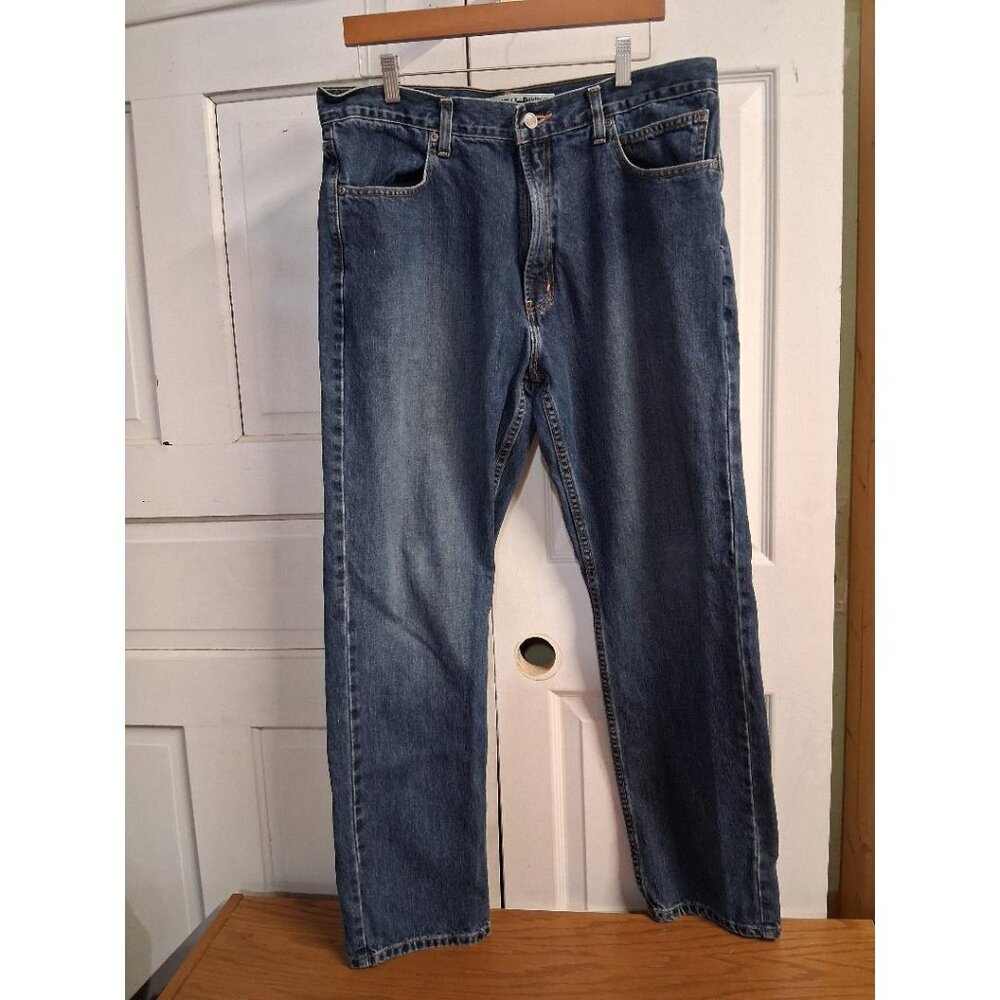 Harley-Davidson Mens Blue Denim Relaxed Fit Jeans Size 38x31 Distressed Vintage